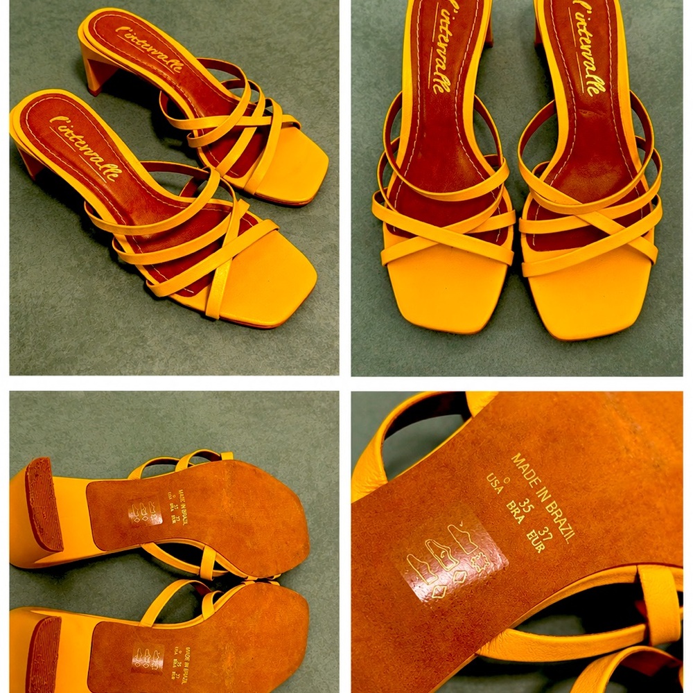 L'intervalle Women's Leather Wedge Leather Sandals in very good Condition.